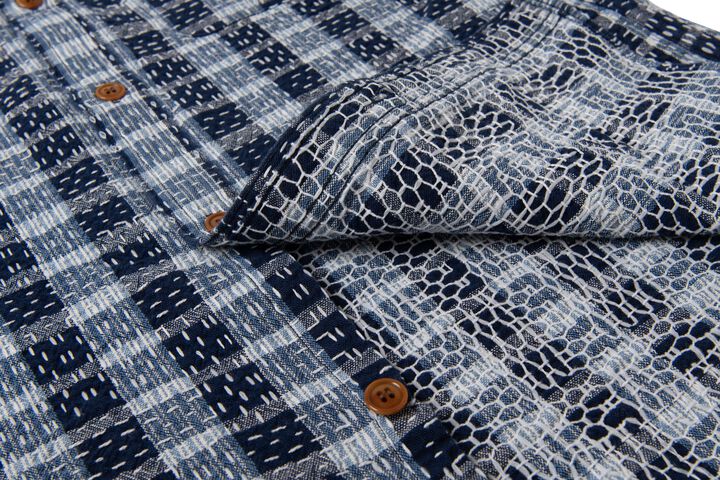 【Pre-Order】5737 INDIGO NORAGI SASHIKO Work Shirts,INDIGO, medium image number 3