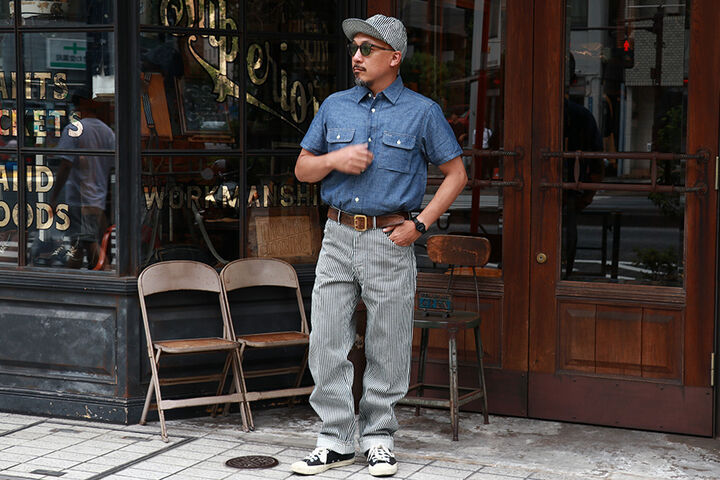 TR-SH05 Harvest Chambray short sleeve Shirt-INDIGO-3XL,INDIGO, medium image number 7