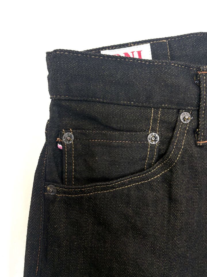 ONI246-BKOL 12.5oz Black x Olive Selvedge Denim Neat Straight,, medium image number 4