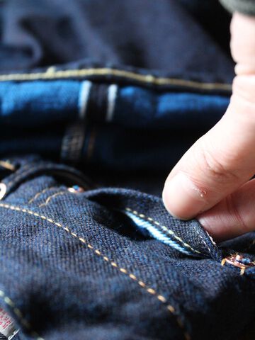 DE004 denimio collab. original cobalt blue selvedge 14oz  slim tapered,, small image number 15