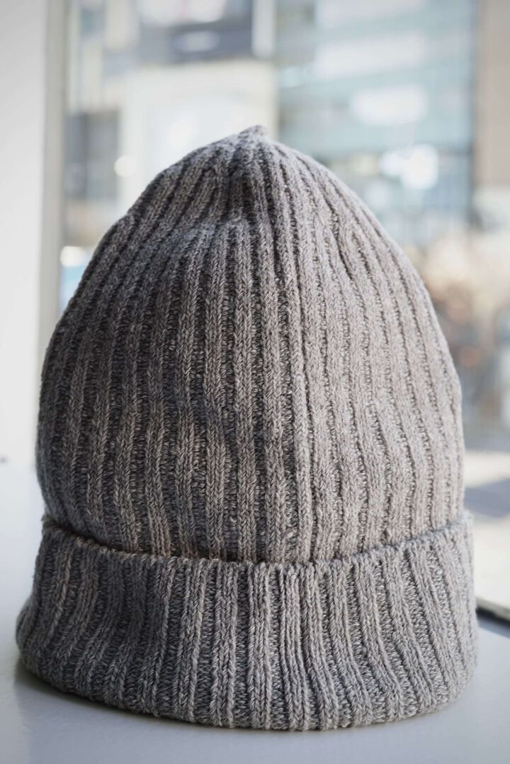 244AC16 Hand Spun Cotton / Knit Cap,CHARCOAL, medium image number 7