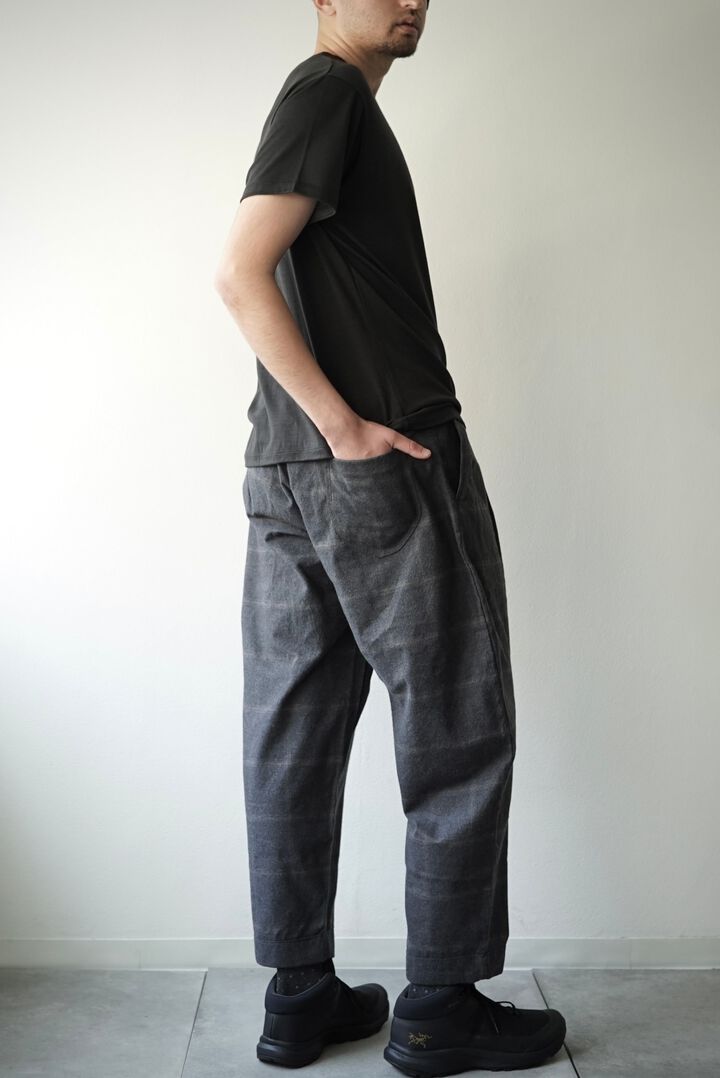 【CAPERTICA】CAP707PT08 Dark Melange Flannel Check / Peg Top Easy Pants (CHARCOAL),CHARCOAL, medium image number 1