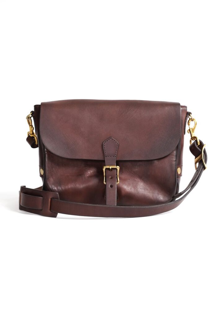 VS-249L LEATHER POSTMAN MINI SHOULDER BAG (BROWN)