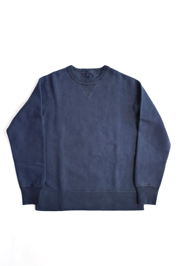 BR-3000PG COZUN "PIGMENT-DYE" GUSSET CREW SWEAT-NAVY-M,NAVY, medium
