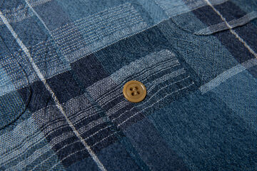 5747 NORAGI PATCHWORK Shirt,BLUE, small image number 6