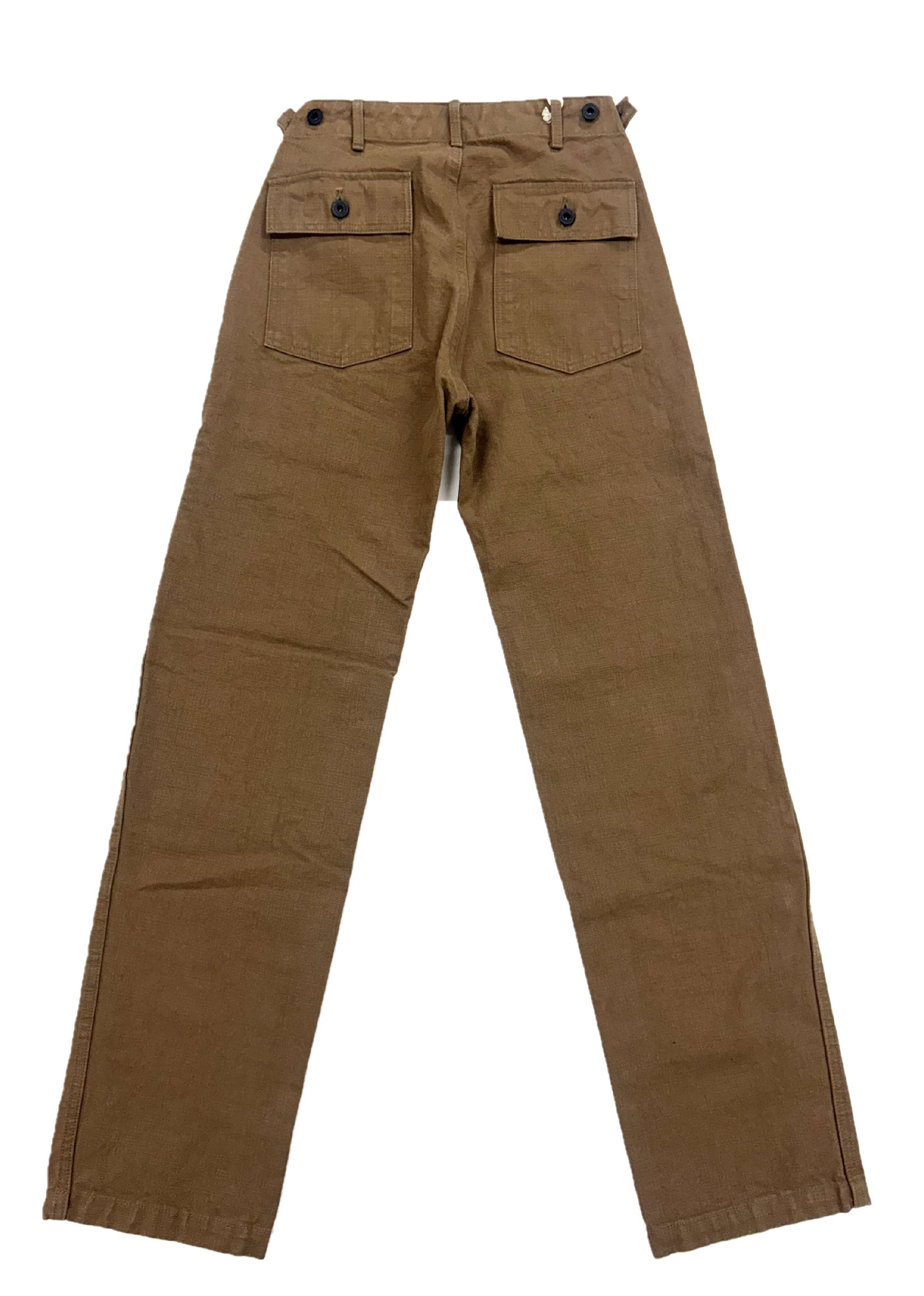 DENIMIO | ONI207-HOX-BRK 13oz Sulfur dye Heavy Oxford Brown Khaki