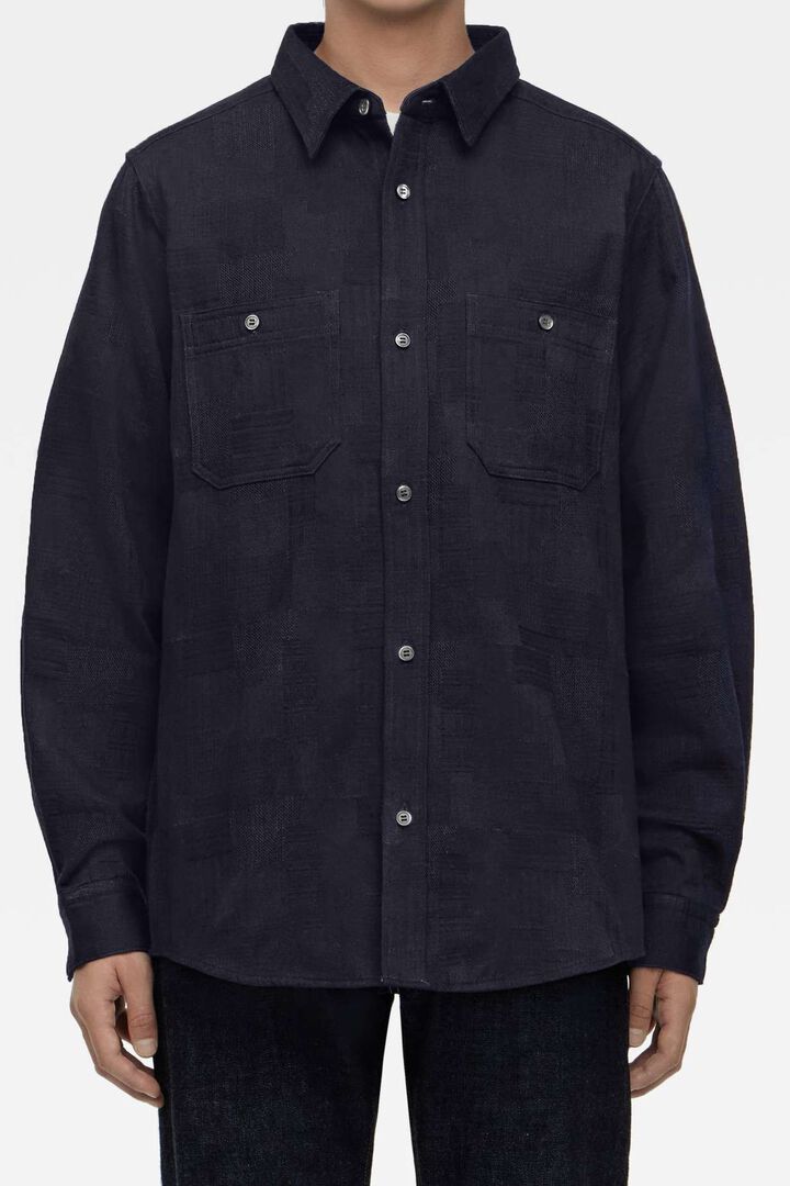 MXLS1026 INDIGO JACQUARD SHIRT,, medium