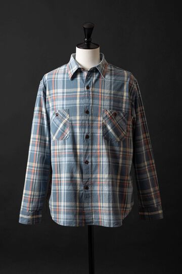 MS012G INIDIGO CHECK SHIRT,02, small image number 0