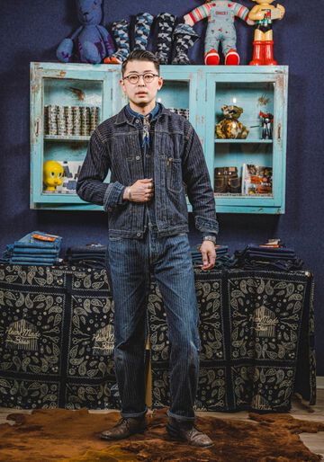 GZ-16LST-03 16oz Drop Needle Herringbone Loose Straight Jeans -One Wash-30,, small image number 8