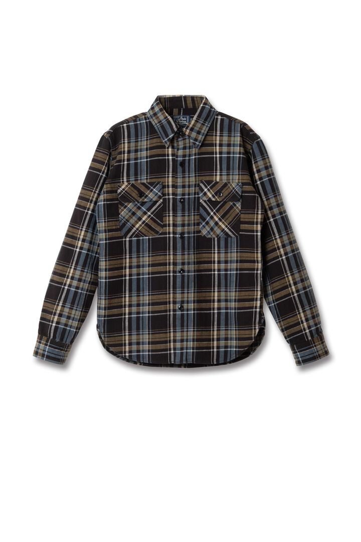 5752 Flannel Check Shirt,ORANGE, medium image number 4