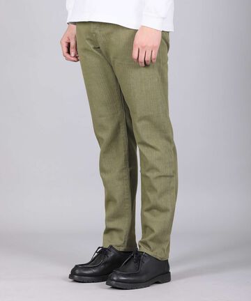 MXJE1207 10.5oz selvedge green denim jeans tapered fit,OLIVE DRAB, small image number 1