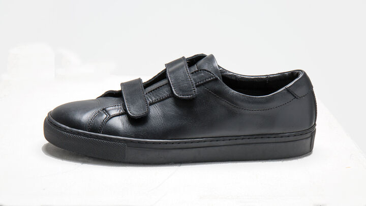 3753224 "LUKE" VELCRO LEATHER SNEAKER (BLACK) Size 41(26-27cm),, medium image number 1