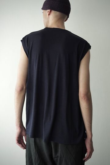 【CAPERTICA】CAP711CS02 Super120s Washable Wool jersey / Loosey Tank_Top,BLACK, small image number 5