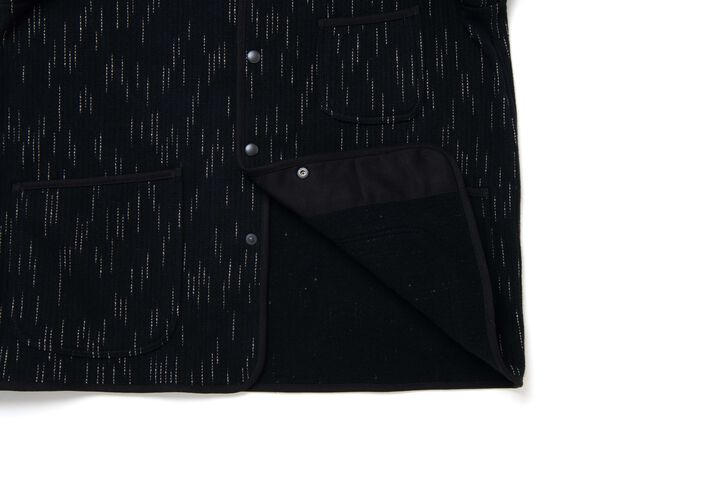 4616 Kasuri Dyed Beach Cloth Jacket,BLACK, medium image number 4