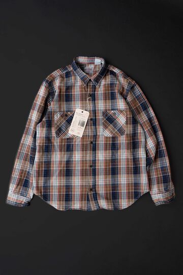 MS001G (BLC) INDIGO CHECK FLANNEL SHIRT,BLUE, small image number 20