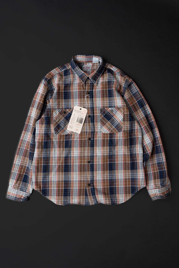 MS001G (BLC) INDIGO CHECK FLANNEL SHIRT,BLUE, medium image number 20