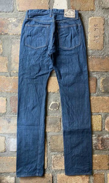 GZ-1917S3 13oz Nippon Cotton Organic Cotton Slim Straight Jeans (INDIGO
 KAKI)-KAKI-35,KAKI, small image number 6