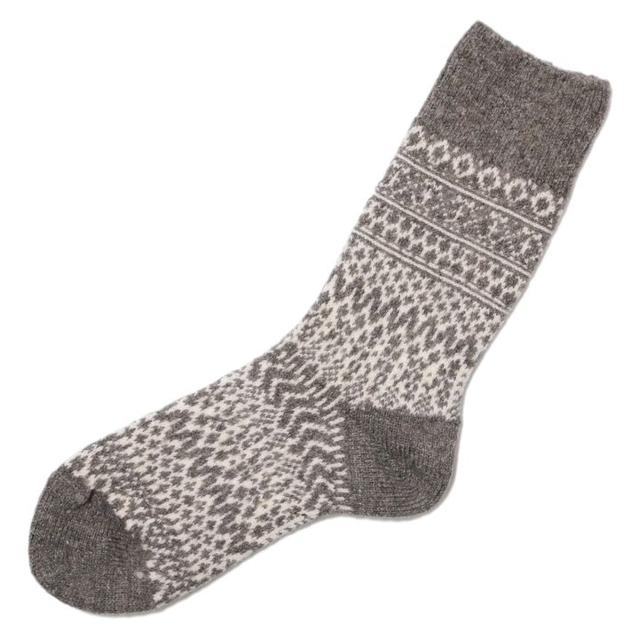NK0119 Women's Wool Jacquard Socks (Oatmeal,Grey,Wine),OATMEAL, medium image number 11