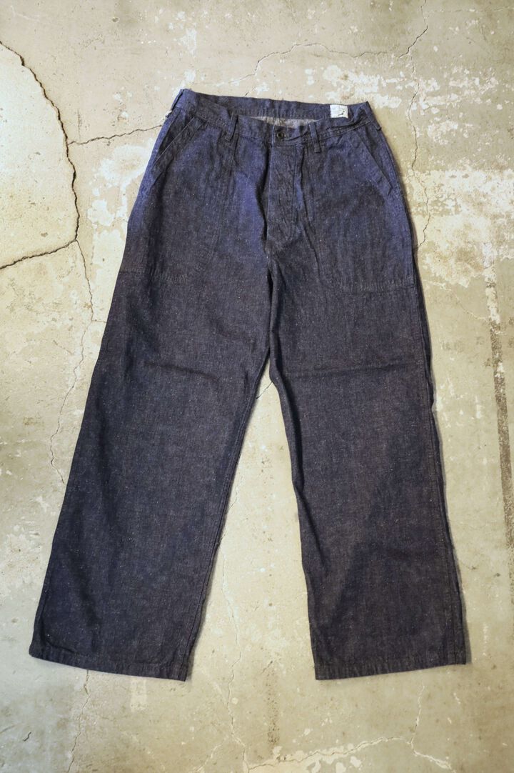 01-V5130 WIDE FIT US NAVY DENIM UTILITY PANTS ONE WASH,, medium