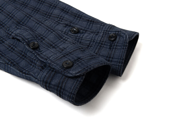 5734 13.0oz Jacquard Check Shirts,NAVY, medium image number 5