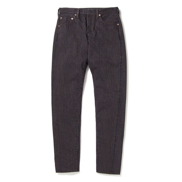 D1830 14OZ KAKISHIBU DENIM HICKORY JEANS RELAX TAPERED,, medium image number 0