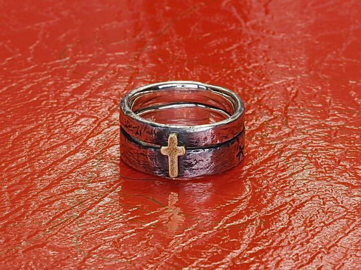 HYAS-271 Brass Cross Double Ring,, medium image number 7