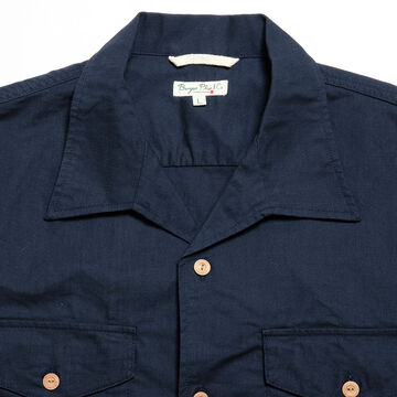 BP19502 Open Collar PANAMA Shirt-NAVY-S,NAVY, small image number 3