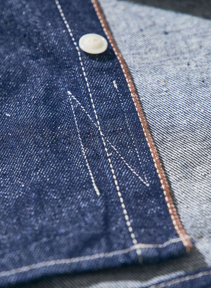 SJWS-SC01 10oz JAPANESE COTTON DENIM WORK SHIRT,INDIGO, medium image number 2
