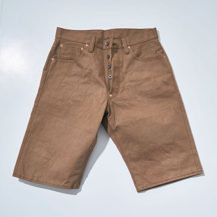 S310SP 15OZ JEANS SHORT PANTS (INDIGO, KHAKI),KHAKI, medium image number 0