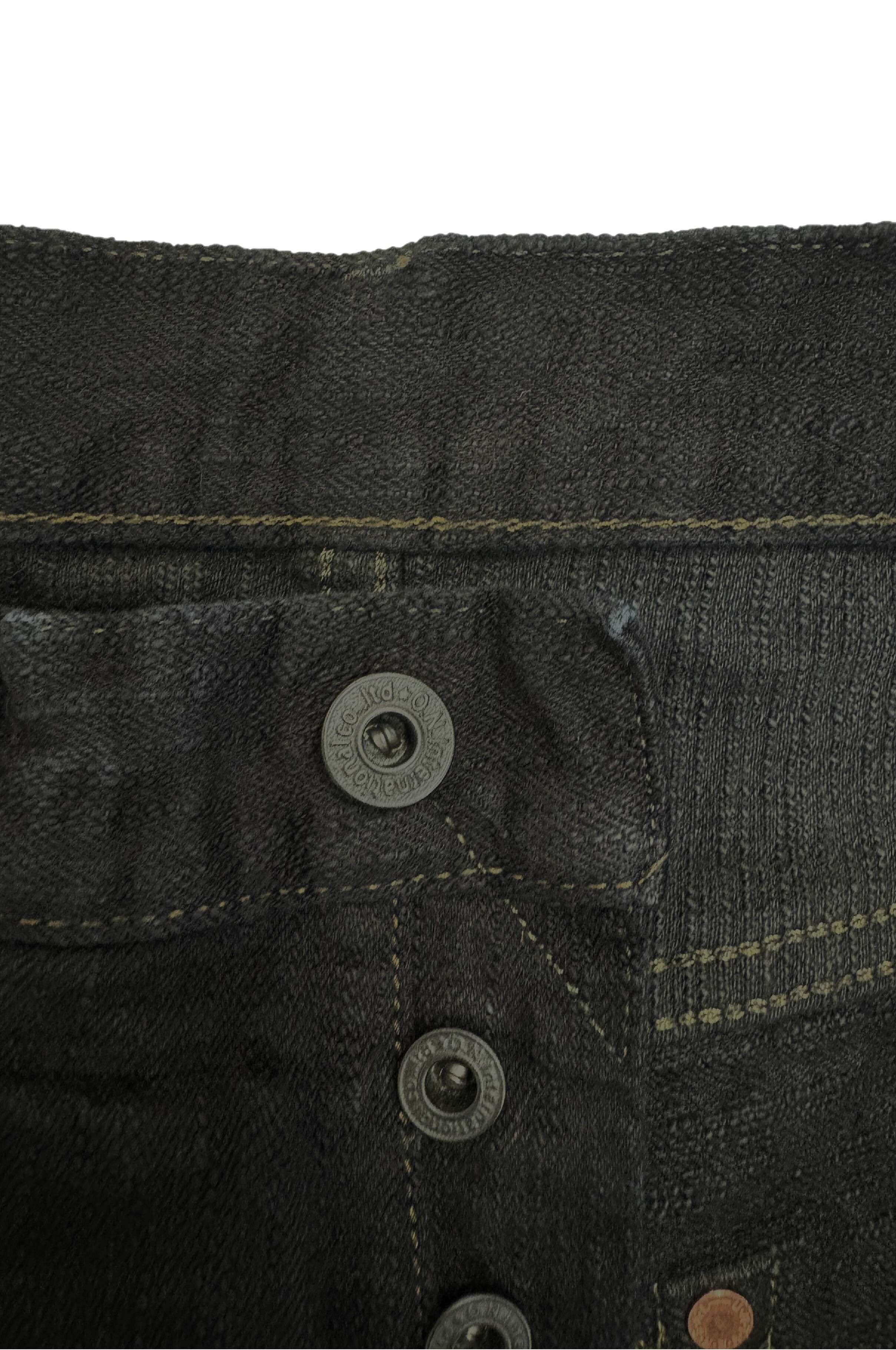 DENIMIO | ONI-277Bumpy-黒 (Black) 17oz Bumpy Denim Just Right Straight