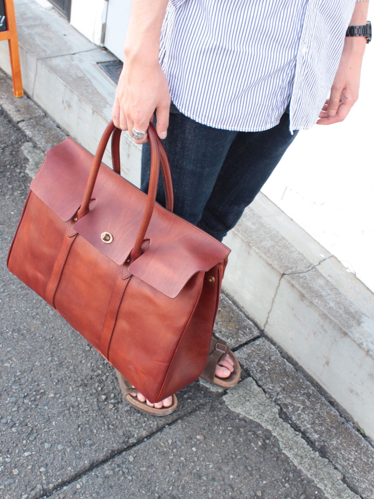 Vasco Saddle Tote Bag ヴァスコ CANVAS × LEATHER SADDLE TOTE BAG 