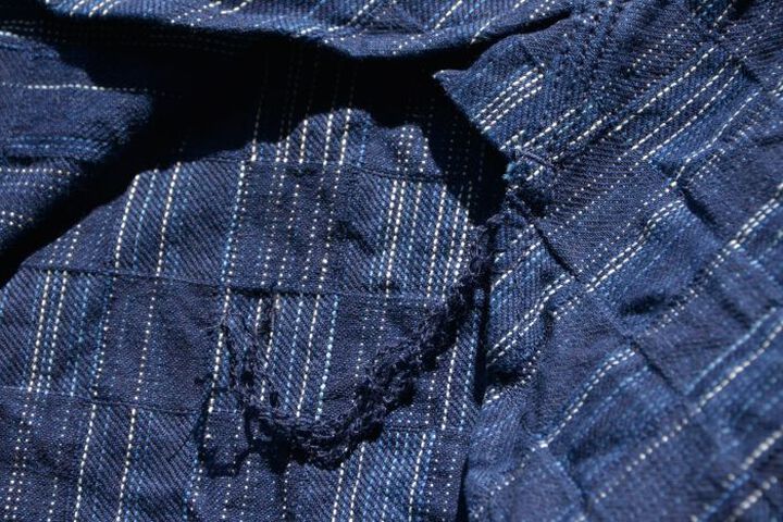 SSS21IK PURE INDIGO ICHIMATSU WORK SHIRT-INDIGO KOUSHI-XS,INDIGO KOUSHI, medium image number 7