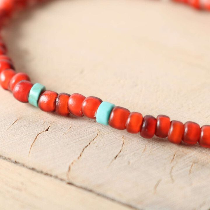 【NORTH WORKS】BR-8801W ANTIQUE BEADED BRACELET,RED, medium image number 1