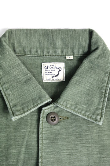 03-8045-216 US ARMY FATIGUE SHIRT USED WASH,GREEN USED, small image number 0