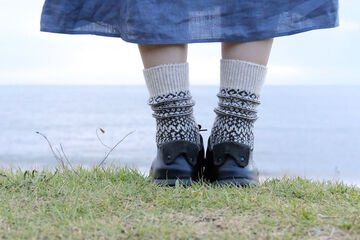 NK0119 Women's Wool Jacquard Socks (Oatmeal,Grey,Wine),OATMEAL, small image number 20