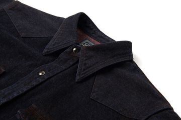 D5727 12oz Bengara Dyed Denim Western Shirts,, small image number 4