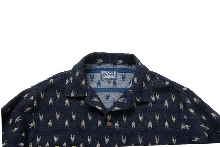 5712 Arrow Kasuri Indigo Sashiko Shirts,INDIGO, medium image number 2