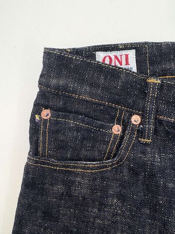 ONI505-KASURI 17oz ONI Kasuri Denim Retro style Regular Straight,, small image number 4