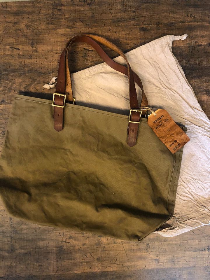 VS 264 CANVAS LEATHER TRAVEL TOTE BAG