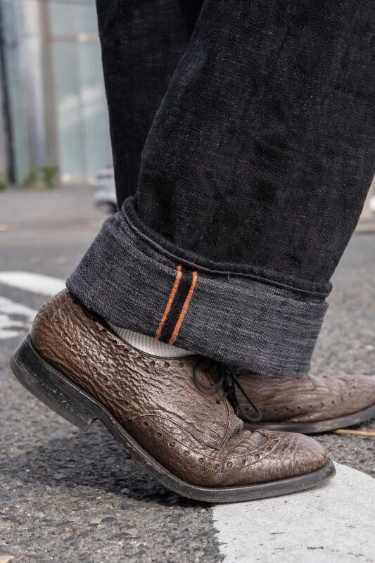 DENIMIO | GZ-HRJSK-BK 15oz Skein (Kase) Dyed Heritage Jeans (Black)