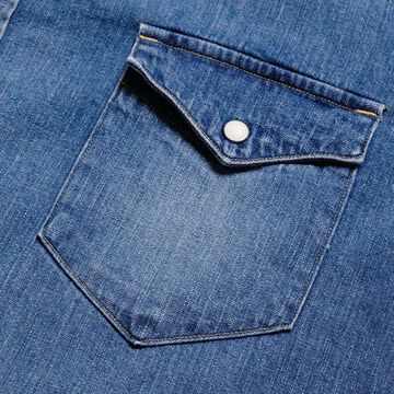 HBP-301WS-MU 8oz Denim Western Shirt - Mid Used,Mid Used, small image number 4