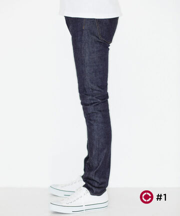 J104 CIRCLE 12.5oz African cotton vintage Selvedge skinny (One washed),, small image number 0