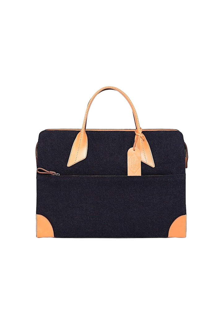 K-3 Selvedge Denim Business Bag-DENIM x Vegetable Tanned Leather,DENIM x Vegetable Tanned Leather, medium