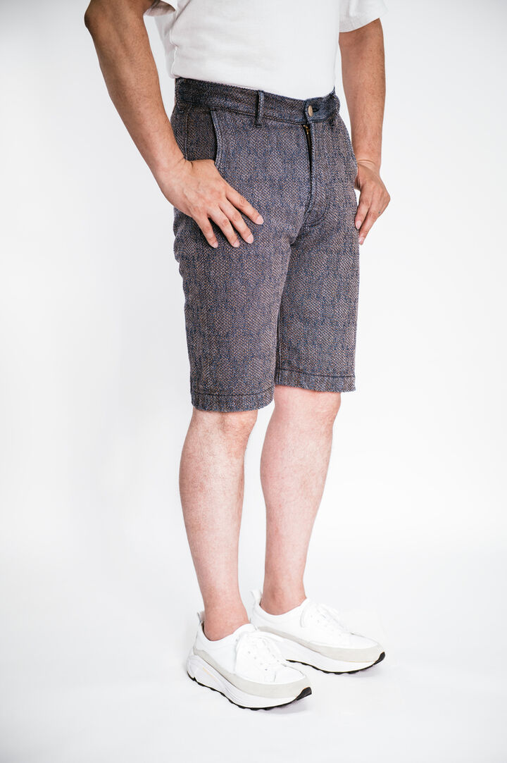 DM007 KAKISHIBU SASHIKO DENIMIOXSDA COLLAB 13OZ "NEBUTA" SHORTS-28,, medium image number 1