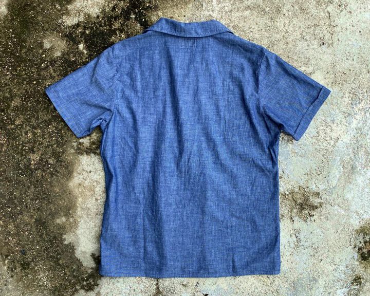 GZ-ITLS-0407 Italian Collar S/S Shirts D.ID-LIGHT INDIGO-4L,LIGHT INDIGO, medium image number 14