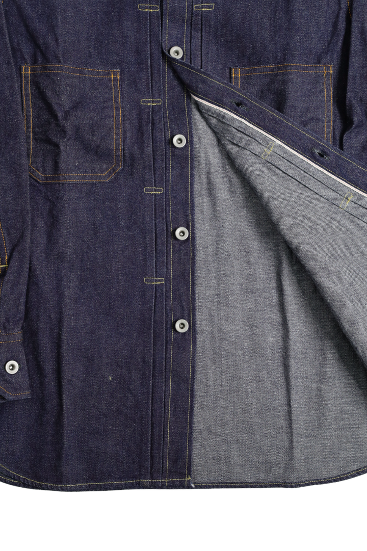 F3484 10OZ DENIM COAL MINER SHIRT SELVEDGE DENIM (INDIGO)-One Wash-L,, medium image number 2