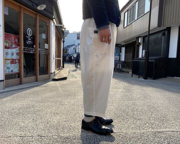 La-TGPT-0503 10oz Tucked Gathered Pants White,, small image number 1