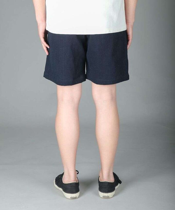 JBSP1004 11oz Indigo Sashiko Jaquard Tuck Shorts,INDIGO, medium image number 3