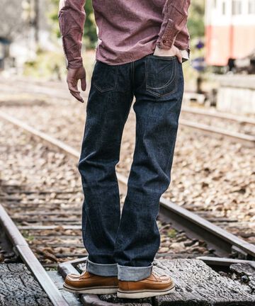 G003-MZ 14.7oz Copper Label Classic Wide Straight Zipper Fly Jeans-One Washed-28,, small image number 0