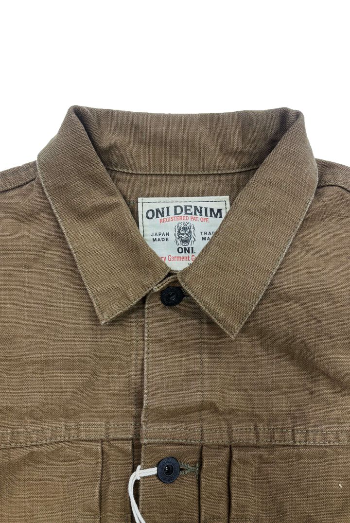 ONI01507L-HOX-BRK 13oz Sulfur dye Heavy Oxford Brown Khaki TypeⅠJacket,, medium image number 2